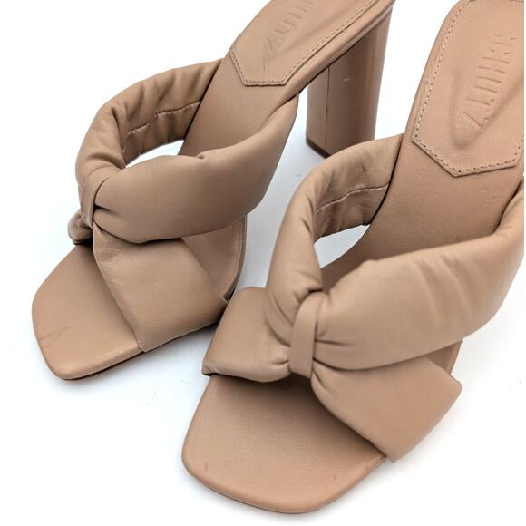 Schutz Fairy Block High Heel Sandal Women's Leather True Beige Size US6B EU37 - Picture 14 of 14